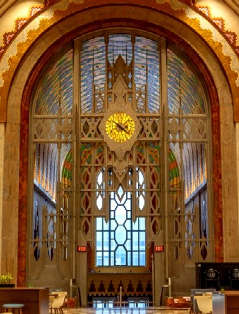 Guardian Building Monel Screen and Clock